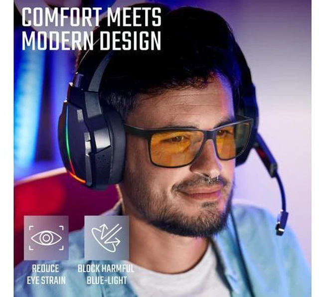 Alt view image 3 of 5 - Carbon Fiber Anti Blue Light Glasses, Hardcore Durable Mens Blue Light Glasses with UV400 Protection & TR90 Frames