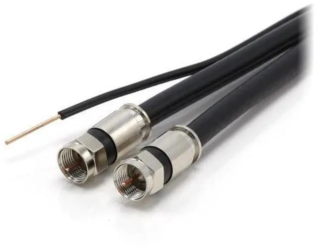 Alt view image 3 of 5 - THE CIMPLE CO 12 FT Dual RG6 Coaxial Cable with Grounding Wire - Twin Coax Cable with 18 AWG Copper Ground Wire - Double Coax for Satellite, Cable TV, and HD Antennas - 12 Feet (3.6 Meters), Black