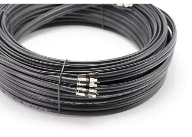 Alt view image 5 of 5 - THE CIMPLE CO 12 FT Dual RG6 Coaxial Cable with Grounding Wire - Twin Coax Cable with 18 AWG Copper Ground Wire - Double Coax for Satellite, Cable TV, and HD Antennas - 12 Feet (3.6 Meters), Black