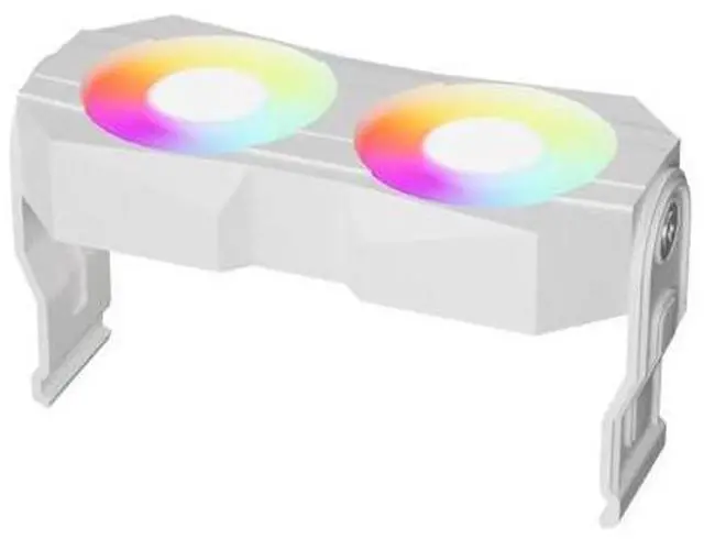 Main image of Computer Memory Ram Radiator Plastic Heatsink ram Cooler Fan with Dual 60mm rotatable pc Fans 4Pin PWM &5V 3PIN ARGB ram Cooling Fan for Memory Module Cooling Solution (White)
