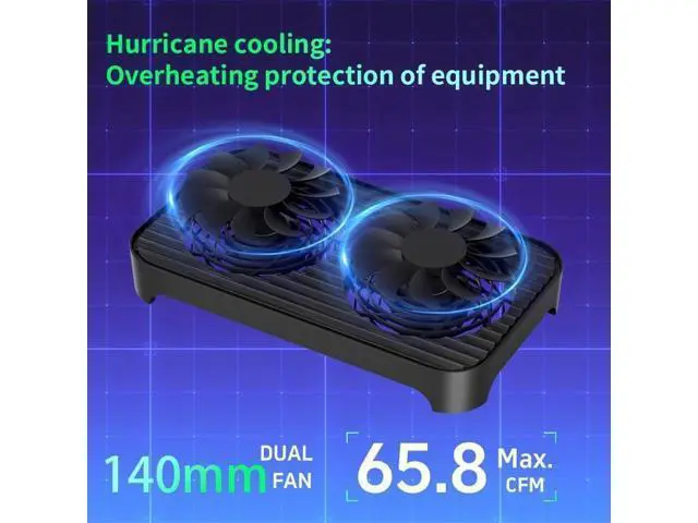 Alt view image 3 of 5 - GSCOLER X4 Quiet USB Cooling Fan, High Speed Dual 140mm USB PC Fan with One-Touch Switch, Stackable Design for Router, Laptop, Receiver, Amplifier, DVR, PlayStation, Xbox, Computer Cabinet Cooling