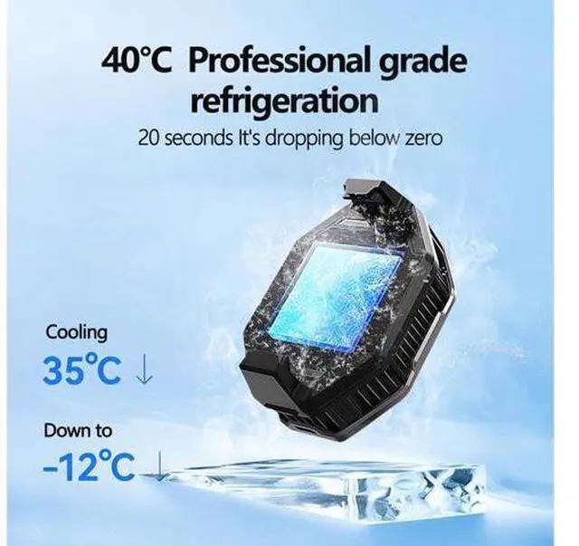 Alt view image 3 of 5 - Phone Cooler for Gaming, 27W iPhone Cooling Fan with RGB LED Semiconductor Heatsink Cooling Case Enfriador para Celular, for iPhone/Android Phone Gaming, Live Streaming, AI Smartphone Temperature