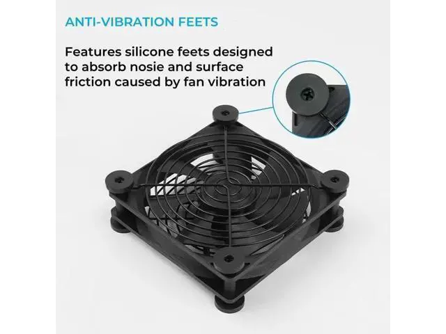 Alt view image 4 of 5 - Yeiwenl Quiet Dual 120mm USB Fan Dual-Ball Bearings, with L/M/H 3-Degree Speed Controller High Airflow Cooling Fan for Receiver DVR PlayStation Xbox Computer Cabinet Cooling