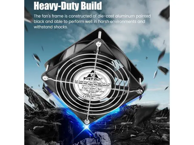 Alt view image 3 of 5 - GDSTIME AXIAL Fan 12038, 110V 120V AC 120mm x 38mm Dual Ball Bearing High CFM with Swtich Power Cord for DIY Cooling Ventilation Exhaust Projects
