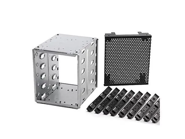 Alt view image 5 of 5 - EMVANV Stainless Steel Hard Drive Cage, 5.25" to 5x 3.5" with Fan Space, Adapter Rack Bracket (Silver)