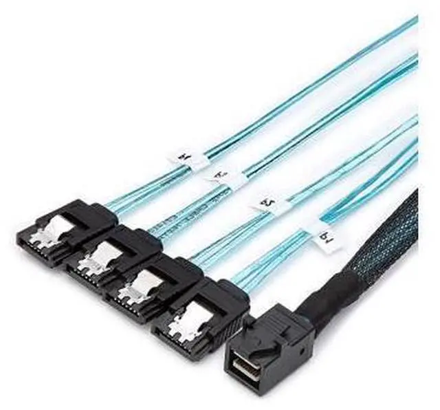 Main image of CableCreation Internal HD Mini SAS Cable 0.5M / 1.6FT, Internal HD Mini SAS SFF-8643 Host to 4X SATA (Target), SFF 8643 for Controller, 4 SATA Connect to Hard Drive