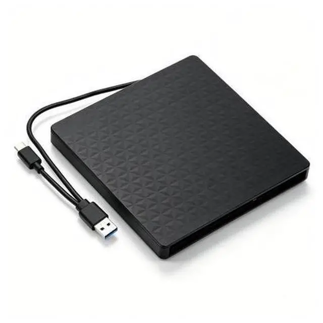Main image of Zunate External Optical Drive Enclosure for 9.5mm CD DVD BD, USB 3.0 Type C Portable Case Adapter for Laptop, High Speed Data Transfer - ABS Brushed Finish