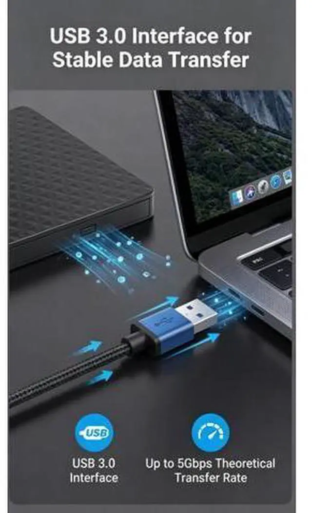 Alt view image 5 of 5 - Zunate External Optical Drive Enclosure for 9.5mm CD DVD BD, USB 3.0 Type C Portable Case Adapter for Laptop, High Speed Data Transfer - ABS Brushed Finish
