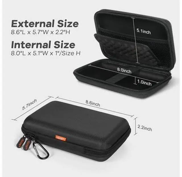 Alt view image 2 of 5 - Shockproof Hard Shell Carrying Case for GPS, External Hard Drive, Power Bank, Charger, Cable, Heart Monitor, Cell Phone, Electronic Accessories - Larger Capacity Storage Pouch Travel Bag