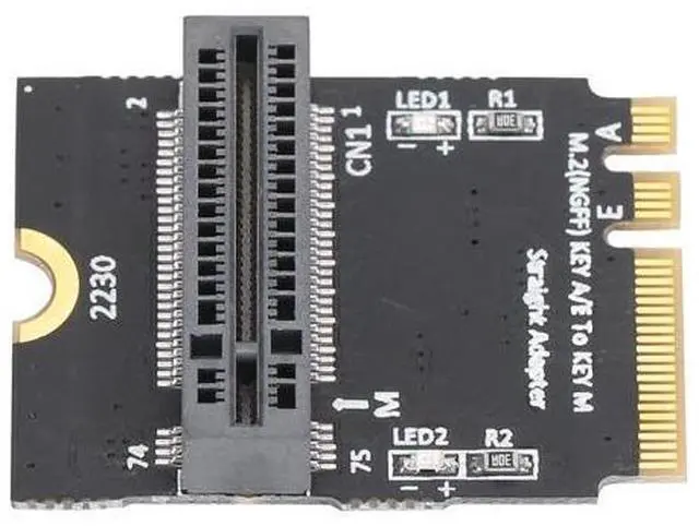 Alt view image 4 of 5 - Adapter Card Support 2280 NVME SSD NVME SSD to M.2 Key AE Vertical Installation Network Converter for 2280 Type