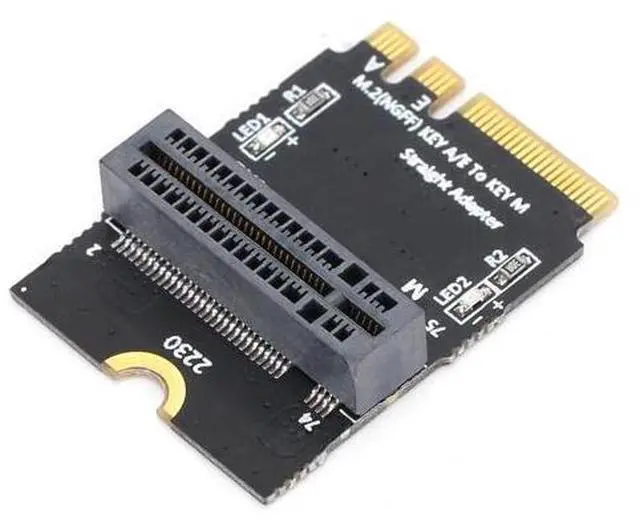Alt view image 5 of 5 - Adapter Card Support 2280 NVME SSD NVME SSD to M.2 Key AE Vertical Installation Network Converter for 2280 Type