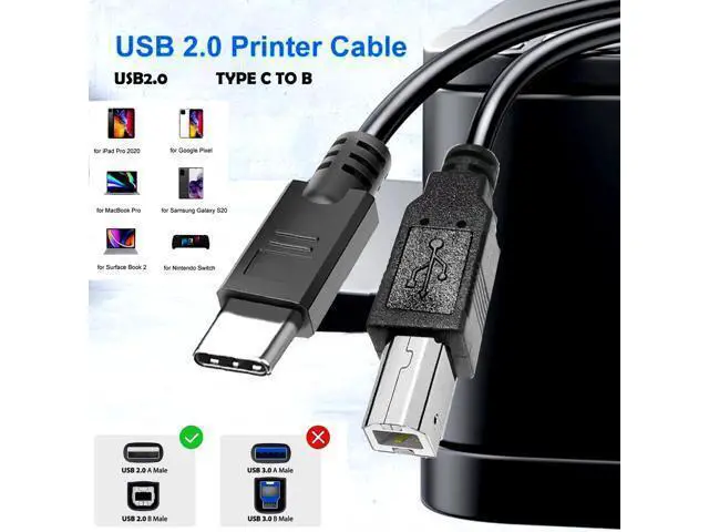 Alt view image 4 of 5 - YOTETION Long USB2.0 C to B Cable 40FT,USB 2.0 C to USB 2.0 B Male to Male Data Compatible with Hard Drive, Camera, DVD Player, TV, Flash Light, Hub, Monitor, Speaker, and More