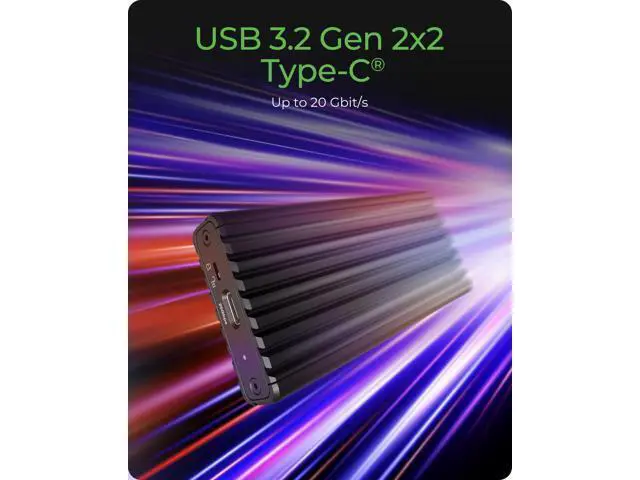 Alt view image 2 of 5 - 20Gbps M.2 NVMe SSD Enclosure, ICY BOX USB C External NVMe M.2 Enclosure with USB C 3.2 Gen 2x2, Tool-Free Case, Compatible with 2230/2242/2260/2280 Drives Aluminum, Plug & Play