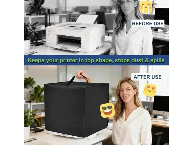 Alt view image 4 of 5 - NUENSS-ROR Printer Dust Cover Heavy-Duty Waterproof Dustproof Anti-static Printer Cover Case, Printer Storage Cover for Brother HL-L3280CDW Compact Digital Color Printer (Black, 18.517.712.6in)