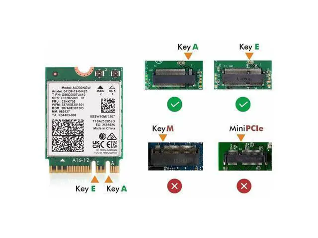 Alt view image 4 of 5 - REKONG AX200 WiFi 6 Card for Desktop PC AX200NGW M.2 2230 NGFF Module 3000Mbps with Bluetooth 5.2 Adapter Support Windows 10 & 11 64-bit