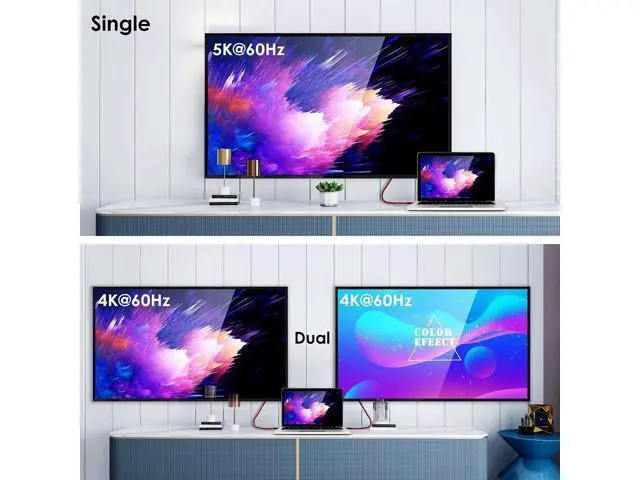 Alt view image 5 of 5 - 240W for Thunderbolt 3 Cable 40Gbps 8K 60Hz, 4K 144Hz 5FT, 1.6FT 2.3FT 3.3FT 4FT 6.6FT 10FT 15FT, USB4 USB C Display Cable for MacBook Pro Air, SSD, Dell XPS HP, iPhone 17, SSD, Mac mini M4 Pro