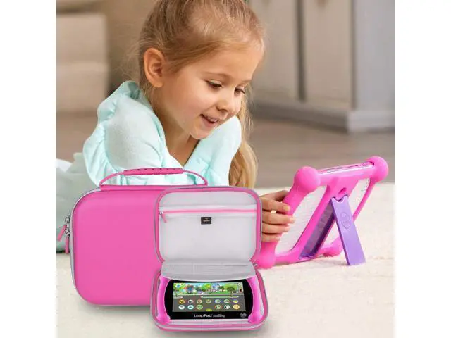 Alt view image 5 of 5 - Aproca Hard Case Compatible with Leapfrog LeapPad Academy/Leapfrog LeapPad Ultimate Kids Learning Tablet, Portable Storage Bag for Accessories (Pink)
