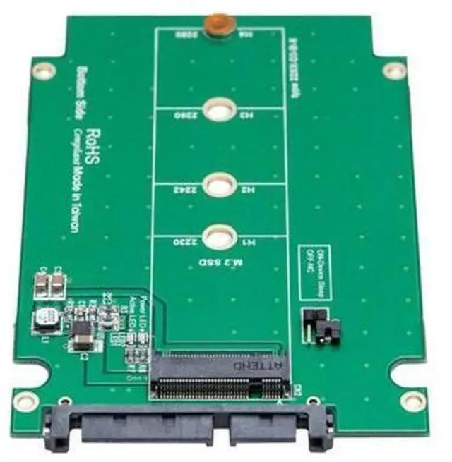 Alt view image 4 of 5 - 2.5" SATA III to M.2 B-Key SATA SSD 2230 2242 2260 2280 2.5" Adapter Aluminum Enclosure SY-ADA40092