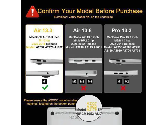 Alt view image 2 of 5 - B BELK Compatible with MacBook Air 13 inch Case 2022 2021 2020 2019 2018 A2337 M1 A2179 A1932 Touch ID,Matte Plastic Hard Shell Case for MacBook Air 13.3 inch+Keyboard Cover+Screen Protector,Navy Blue