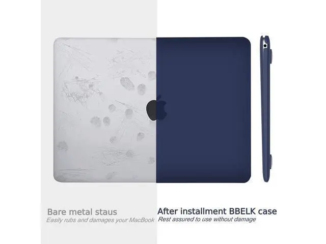 Alt view image 3 of 5 - B BELK Compatible with MacBook Air 13 inch Case 2022 2021 2020 2019 2018 A2337 M1 A2179 A1932 Touch ID,Matte Plastic Hard Shell Case for MacBook Air 13.3 inch+Keyboard Cover+Screen Protector,Navy Blue