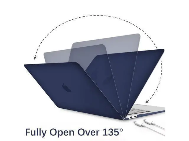 Alt view image 5 of 5 - B BELK Compatible with MacBook Air 13 inch Case 2022 2021 2020 2019 2018 A2337 M1 A2179 A1932 Touch ID,Matte Plastic Hard Shell Case for MacBook Air 13.3 inch+Keyboard Cover+Screen Protector,Navy Blue