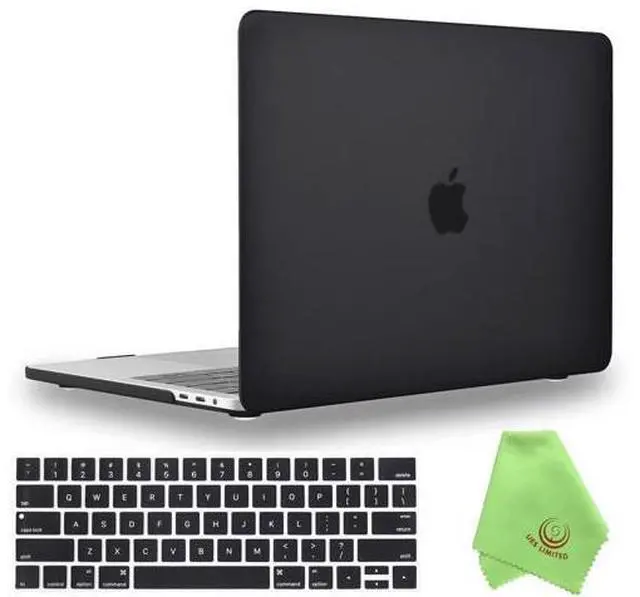 Main image of UESWILL Case Compatible with MacBook Pro 15 inch 2019 2018 2017 2016 with Touch Bar Model A1990 A1707, Hard Shell Case with Black Keyboard Cover, Black