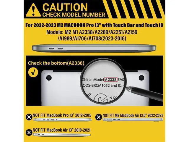 Alt view image 2 of 5 - IBENZER Compatible with 2025 2024 M2 MacBook Pro 13 Inch Case 2025-2016 M1 A2338 A2289 A2251 A2159 A1989 A1706 A1708, Hard Shell Case & Keyboard Cover for Mac Pro 13, Orris, T13AFL+1