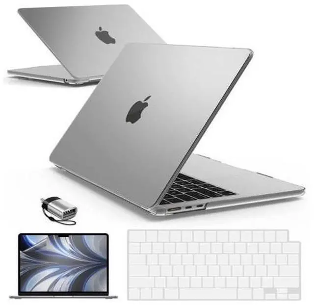 Main image of IBENZER Compatible with 2025 2024 2023 2022 MacBook Air 13 inch Case M4 A3240 M3 A3113 M2 A2681, Hardshell Case & KeyboardCover & ScreenFilm & Type-C for Mac Air 13.6, Clear, AT13-KK-CL+2TC