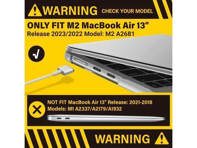 Alt view image 3 of 5 - IBENZER Compatible with 2025 2024 2023 2022 MacBook Air 13 inch Case M4 A3240 M3 A3113 M2 A2681, Hardshell Case & KeyboardCover & ScreenFilm & Type-C for Mac Air 13.6, Clear, AT13-KK-CL+2TC