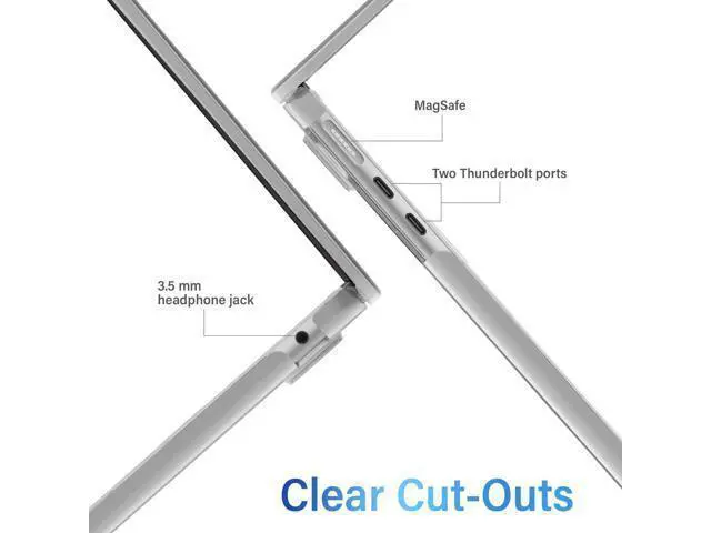 Alt view image 5 of 5 - IBENZER Compatible with 2025 2024 2023 2022 MacBook Air 13 inch Case M4 A3240 M3 A3113 M2 A2681, Hardshell Case & KeyboardCover & ScreenFilm & Type-C for Mac Air 13.6, Clear, AT13-KK-CL+2TC
