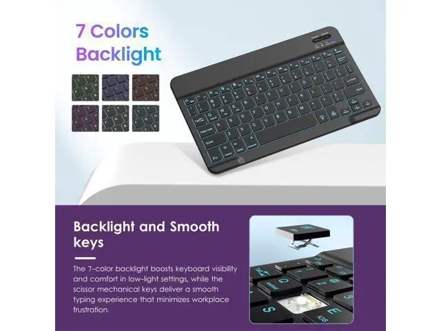 Alt view image 3 of 5 - VIKESI Keyboard Case for iPad (A16,2025) 11th Generation/iPad 10th Generation Case (10.9" 2022),Premium Leather Smart Cover,Built-in Breathing Light,Function Row,Pencil Holder,Card Slots - Purple