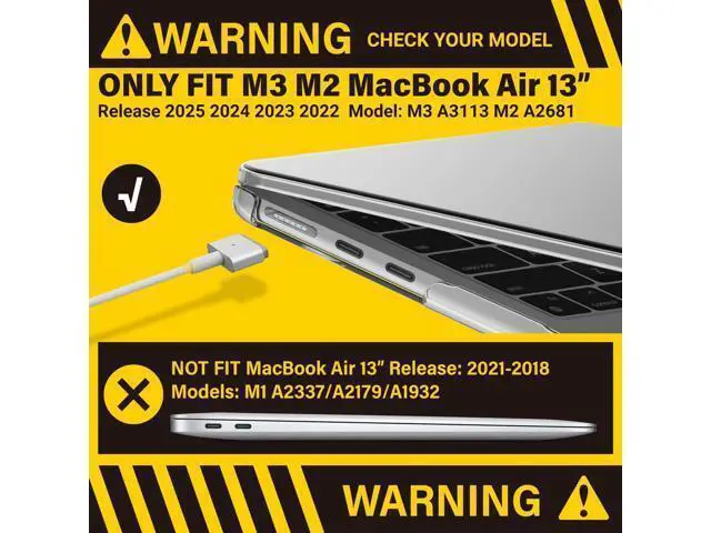 Alt view image 3 of 5 - IBENZER Compatible with 2025 2024 2023 2022 MacBook Air 13 inch Case M4 A3240 M3 A3113 M2 A2681, Hardshell Case & KeyboardCover & ScreenFilm for Mac Air 13.6, Frost Clear, KK-CL+2