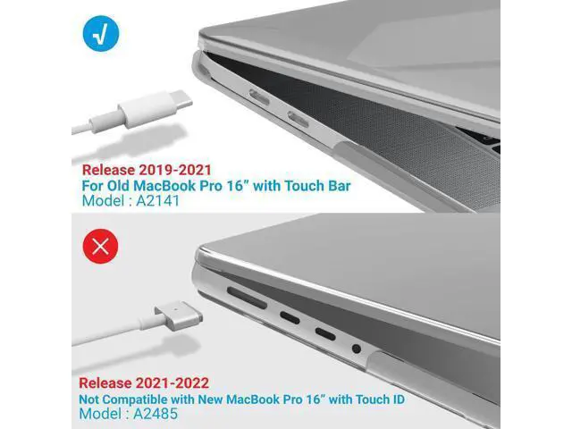 Alt view image 4 of 5 - IBENZER Compatible with MacBook Pro 16 Inch Case A2141 Release 2020 2019, Hard Shell Case with Keyboard Cover & Type C Adapter for Old Version Mac Pro 16, Crystal Clear, T16CYCL+1TC