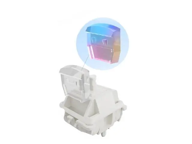 Alt view image 3 of 5 - GATERON Smoothie Keyboard Switches,Full POM Pre-lubed 40gf Linear RGB LED 5 Pin 22mm Dual-Stage Spring Key Switches for MX Mechanical Keyboard(90PCS)