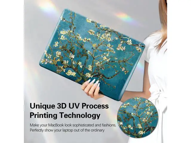 Alt view image 2 of 5 - Funut for MacBook Pro 13 inch Case 2025 2024-2016 Release M2 M1 A2338 A2251 A2289 A2159 A1989 A1708 A1706, Plastic Laptop Hard Shell & Keyboard Cover for MacBook Pro 13 Inch, Blossom
