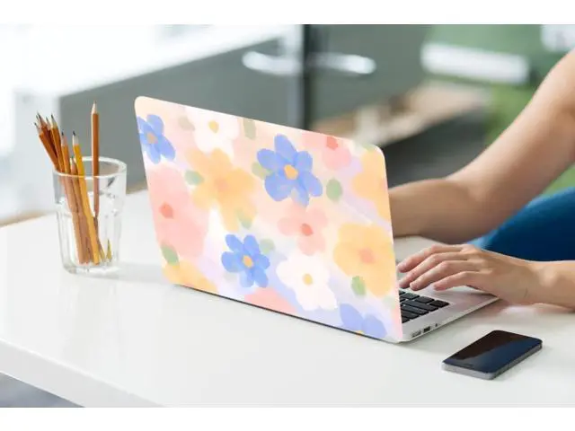 Alt view image 4 of 5 - LanBaiLan Compatible for MacBook Pro 13 inch with Touch Bar 2022 2021 2020 2019 2018 2017 2016 Release M1 M2 A2338 A2289 A2251 A2159 A1989 A1706 A1708 Protective Case & Keyboard Cover, Paint Flower