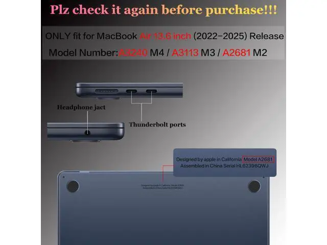 Alt view image 2 of 5 - CISSOOK Compatible with MacBook Air 13.6 Inch Case 2025 2024 2023 2022, Plastic Hard Shell Case with Keyboard Cover for MacBook Air 13.6 M2 M3 M4 Chip A2681 A3113 A3240 Model, Retro Flower