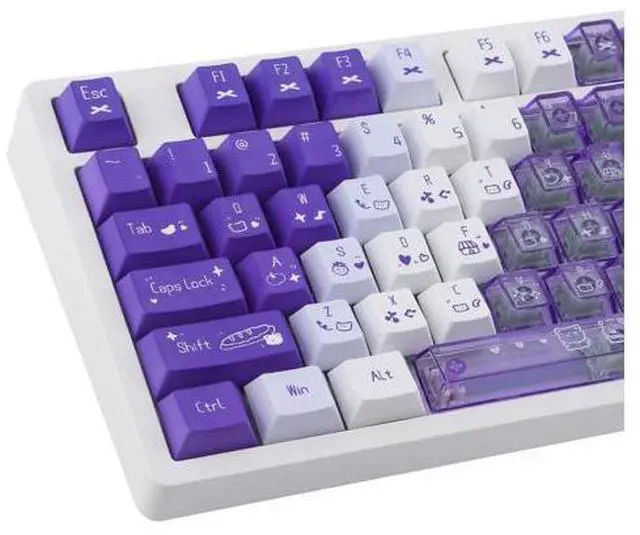 Main image of JOMKIZ Clear Keycaps, PBT/PC Transparent Keycap, Crystal Custom Key Cap 150 Keys, Cherry Profile, Shine Through Cute Keycap Set for 60%/65%/75%/TKL/96%/100% Layout Magnetic Mechanical Keyboard