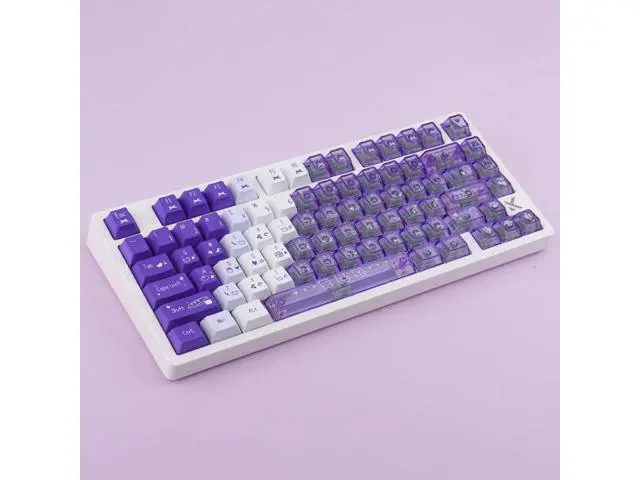 Alt view image 4 of 5 - JOMKIZ Clear Keycaps, PBT/PC Transparent Keycap, Crystal Custom Key Cap 150 Keys, Cherry Profile, Shine Through Cute Keycap Set for 60%/65%/75%/TKL/96%/100% Layout Magnetic Mechanical Keyboard