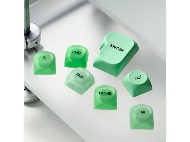 Alt view image 5 of 5 - PBT Keycaps, XVX Green Apple Jelly HOA Profile, 132-Key Cute Custom Keycaps (for Mechanical Keyboards with Cherry/Gateron MX Switches)-Apple Green