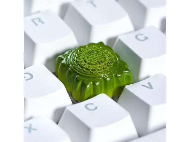 Alt view image 2 of 5 - Mid-Autumn Festival Green Mooncake Artisan Keycap R1 SA Profile Custom Cute Keycaps 1U ESC Handmade Gaming Resin Key Cap Cherry MX Switch Compatible Mechanical Keyboard Lover Gift