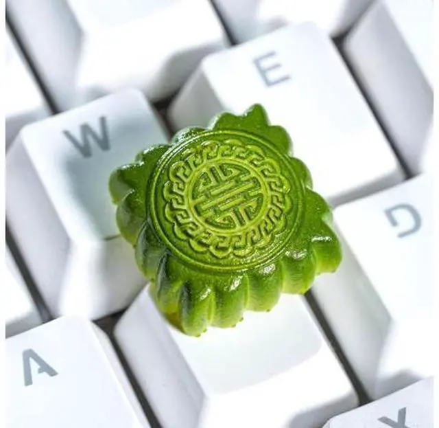 Main image of Mid-Autumn Festival Green Mooncake Artisan Keycap R1 SA Profile Custom Cute Keycaps 1U ESC Handmade Gaming Resin Key Cap Cherry MX Switch Compatible Mechanical Keyboard Lover Gift