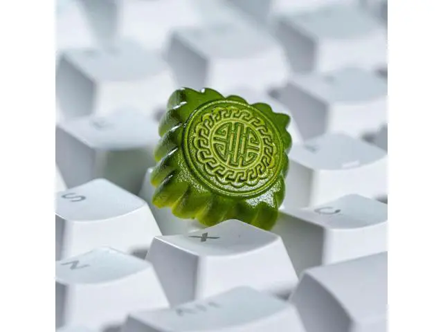 Alt view image 3 of 5 - Mid-Autumn Festival Green Mooncake Artisan Keycap R1 SA Profile Custom Cute Keycaps 1U ESC Handmade Gaming Resin Key Cap Cherry MX Switch Compatible Mechanical Keyboard Lover Gift