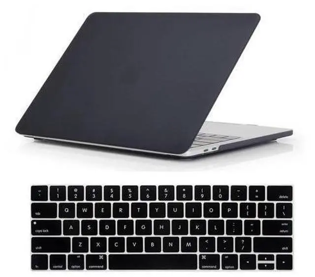 Main image of Se7enline Compatible with MacBook Pro 15 2016/2017/2018 Case Smooth Soft-Touch Matte Frosted Plastic Hard Cover for Mac Pro 15 inch A1707/A1990 with Touch Bar & Touch ID &Keyboard Cover,Frosted Black