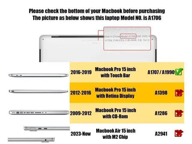 Alt view image 3 of 5 - Se7enline Compatible with MacBook Pro 15 2016/2017/2018 Case Smooth Soft-Touch Matte Frosted Plastic Hard Cover for Mac Pro 15 inch A1707/A1990 with Touch Bar & Touch ID &Keyboard Cover,Frosted Black