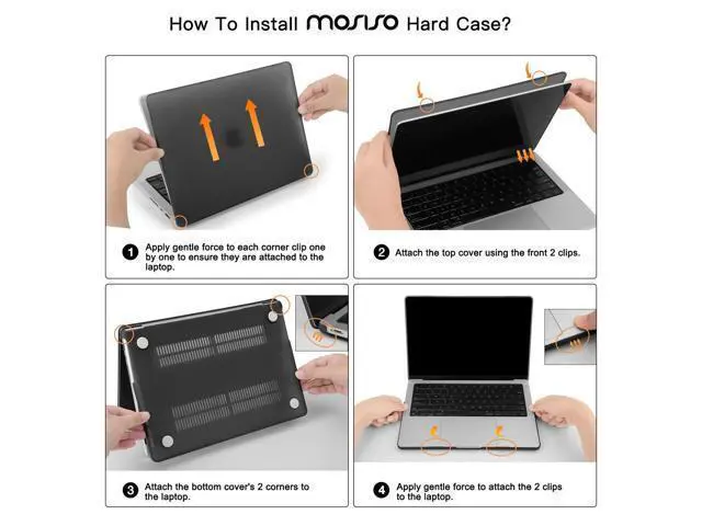 Alt view image 3 of 5 - MOSISO Compatible with MacBook Pro 14 inch Case 2025 2024 2023 2022 2021 M5 M4 M3 M2 M1 A3434 A3112 A3185 A3401 A2918 A2992 A2779 A2442, Hard Shell&Keyboard Cover&Screen Film&Pouch, Caramel Brown