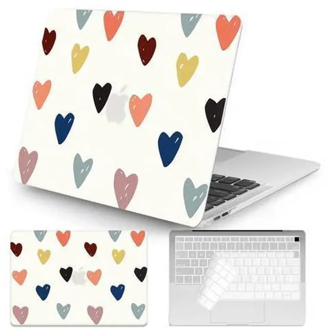Main image of Seorsok Compatible with MacBook Air 13 Inch Case2022 2021 2020 2019 2018 Release A1932 A2179 M1 A2337 Touch ID,Colourful&Cute Heart Plastic Hard Shell Case with Keyboard Cover