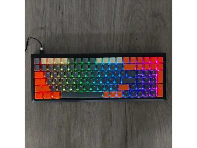 Alt view image 4 of 5 - YMDK Carbon Miami PBT Double Shot Shine Through ANSI Backlit Keycaps for MX Mechanical Keyboard Melody 96 KBD75 68 61 87 104(Only Keycap) (Reversed Carbon)
