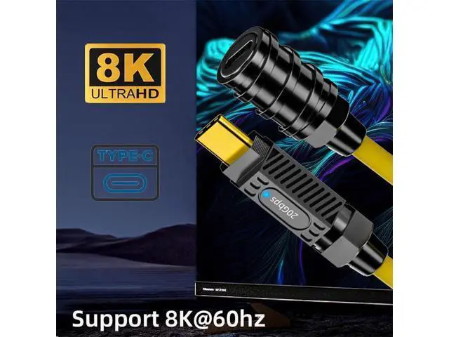 Alt view image 4 of 5 - xiwai Stretch Coiled Silicone 140W 20Gbps 8K USB-C USB4 Cable Type-C Male to Female Extension Cable Power & Data for Gaming Keyboard Mouse 1.8m/6ft