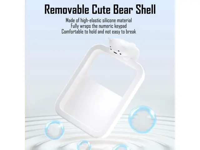 Alt view image 4 of 5 - Lomiluskr Cute Wireless Numeric Keypad with Silicone Bear, Colorful Round Keycaps, 2.4G USB Wireless Connection, Portable Financial Accounting Numpad Number Keyboard, Suitable for PC, Laptop (Blue)